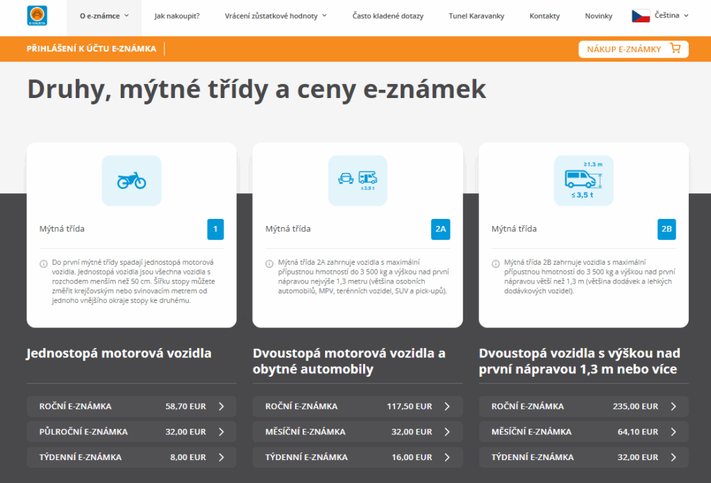 Slovinsko využívá pouze digitální dálniční známky, které se prodávají na oficiálním webu E-VINJETA.